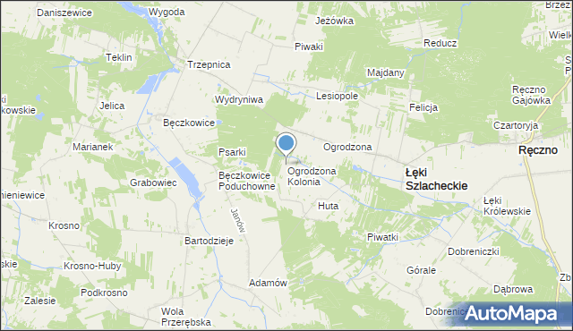 Mapa Ogrodzona Kolonia Ogrodzona Kolonia Na Mapie Targeo